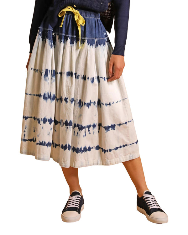 HIGH USE Denim Skirt with Hand Tie-Dye Size XS