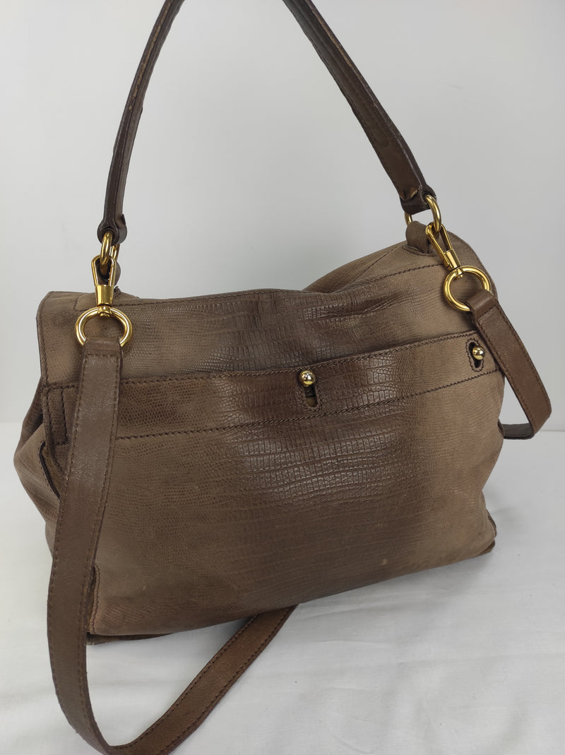 YVES SAINT LAUREN Grey Muse Two Leather Crossbody