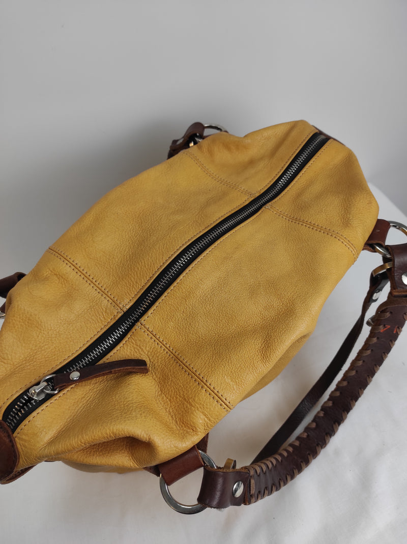 PAURIC SWEENEY Mustard/ Tan Trim Handle Bag