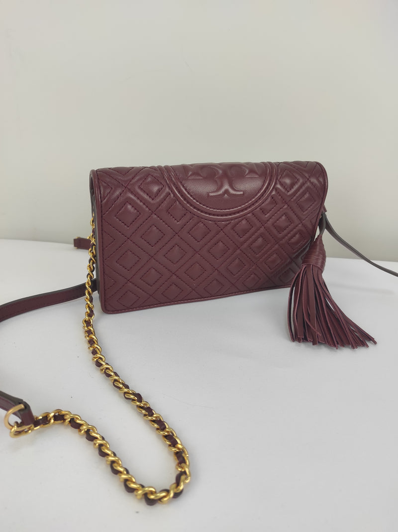 TORY BURCH Oxblood Quilted Bag Crossbody