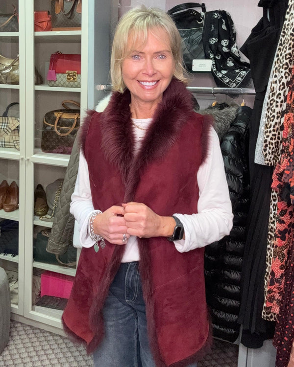 WHISTLES Sheepskin Reversible Gilet Size S/M