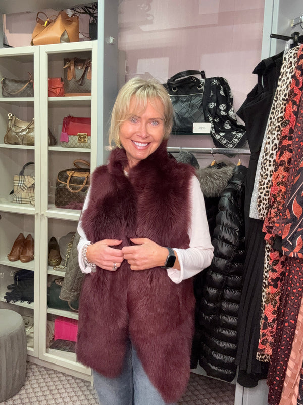 WHISTLES Sheepskin Reversible Gilet Size S/M