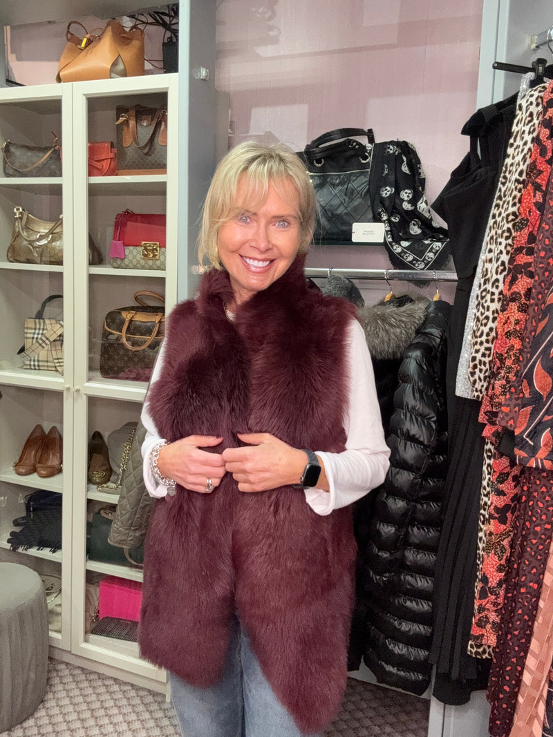 WHISTLES Sheepskin Reversible Gilet Size S/M