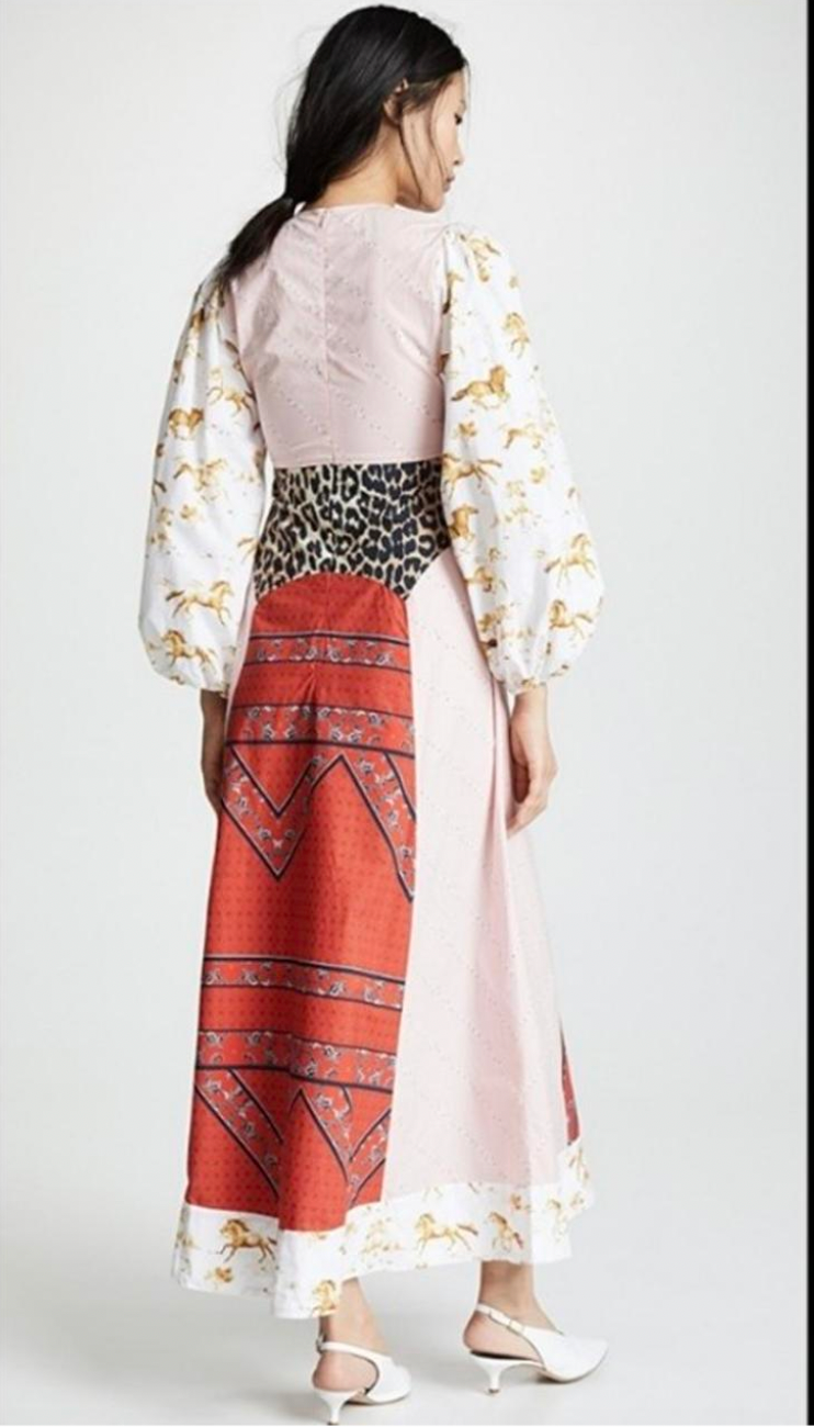 GANNI Animal Print Puff Sleeve Dress Size 38
