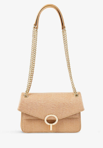 SANDRO Beige Bag w Crossbody Gold Chain Strap