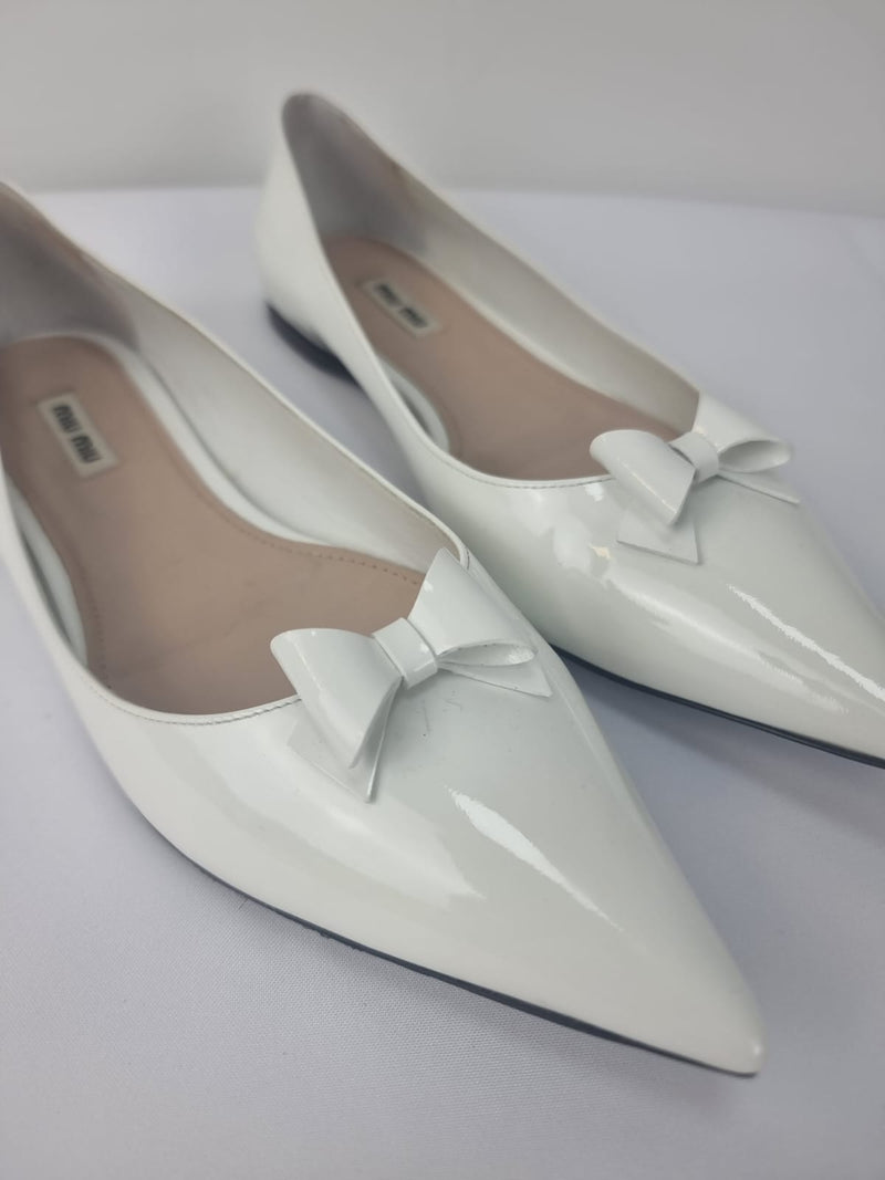MIU MIU Bow Detail Flats Size UK 7