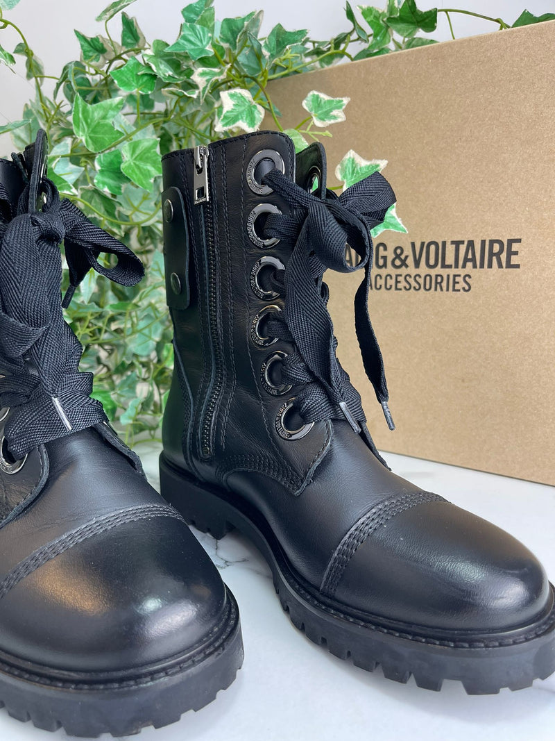 ZADIG & VOLTAIRE Combat Boots Size 3 UK