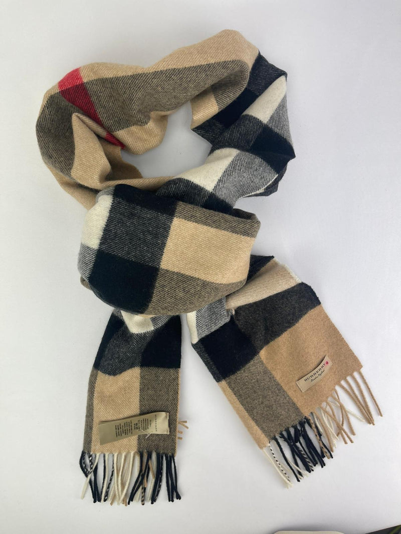 BURBERRY Cashmere Check Scarf
