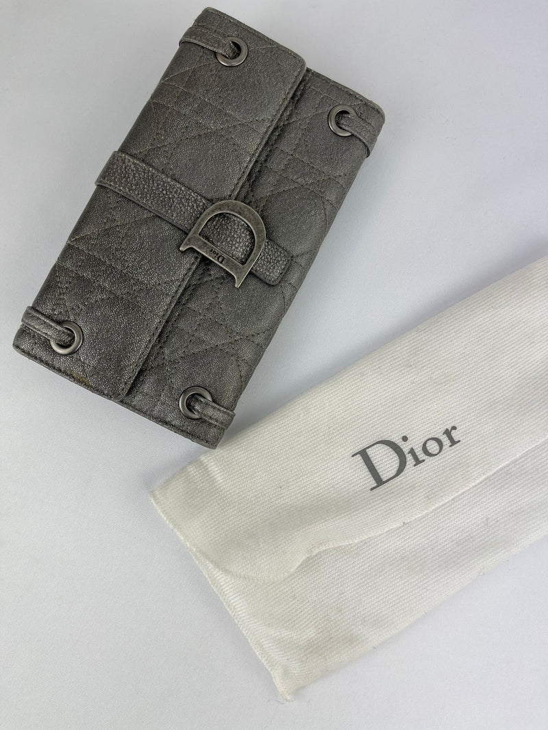 DIOR Cannage Metallic Leather Wallet