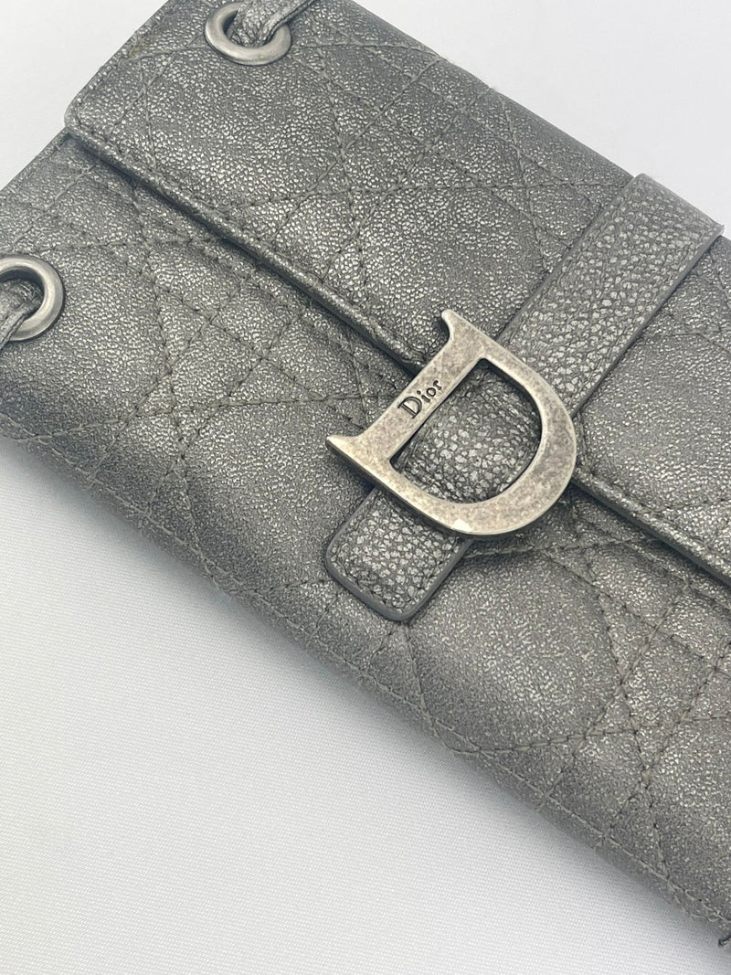 DIOR Cannage Metallic Leather Wallet