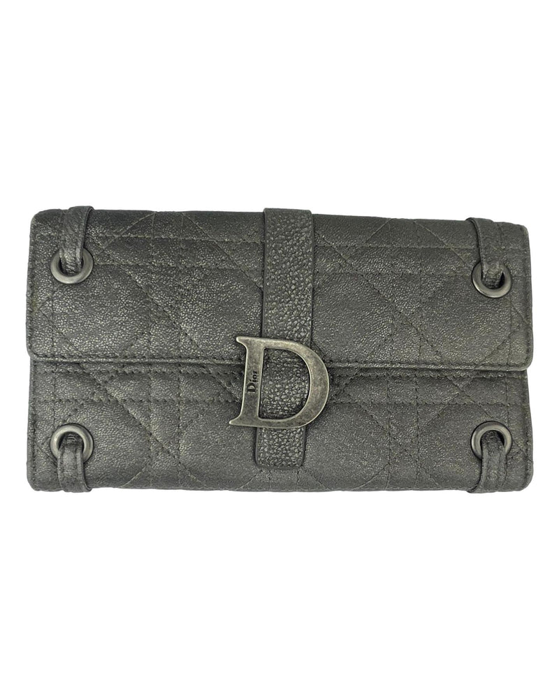 DIOR Cannage Metallic Leather Wallet