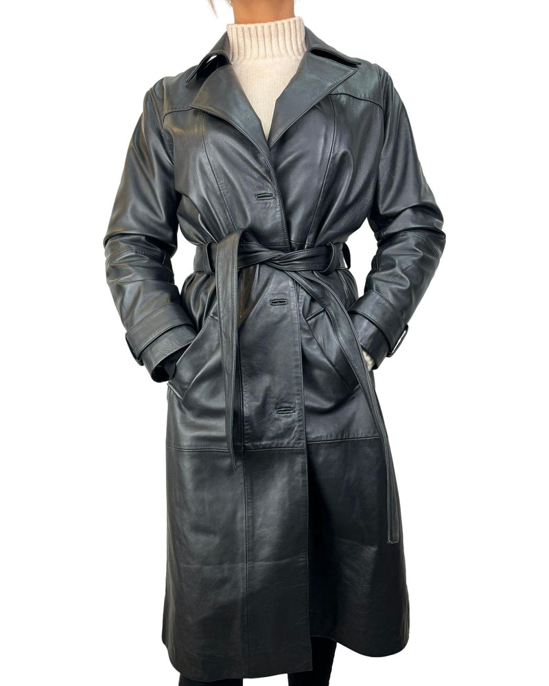 DEADWOOD Leather Coat Size L