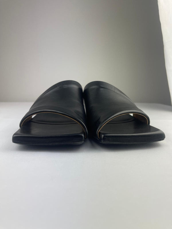 MARSÈLL Black Scalino Asymmetric Leather Mules Size UK 7