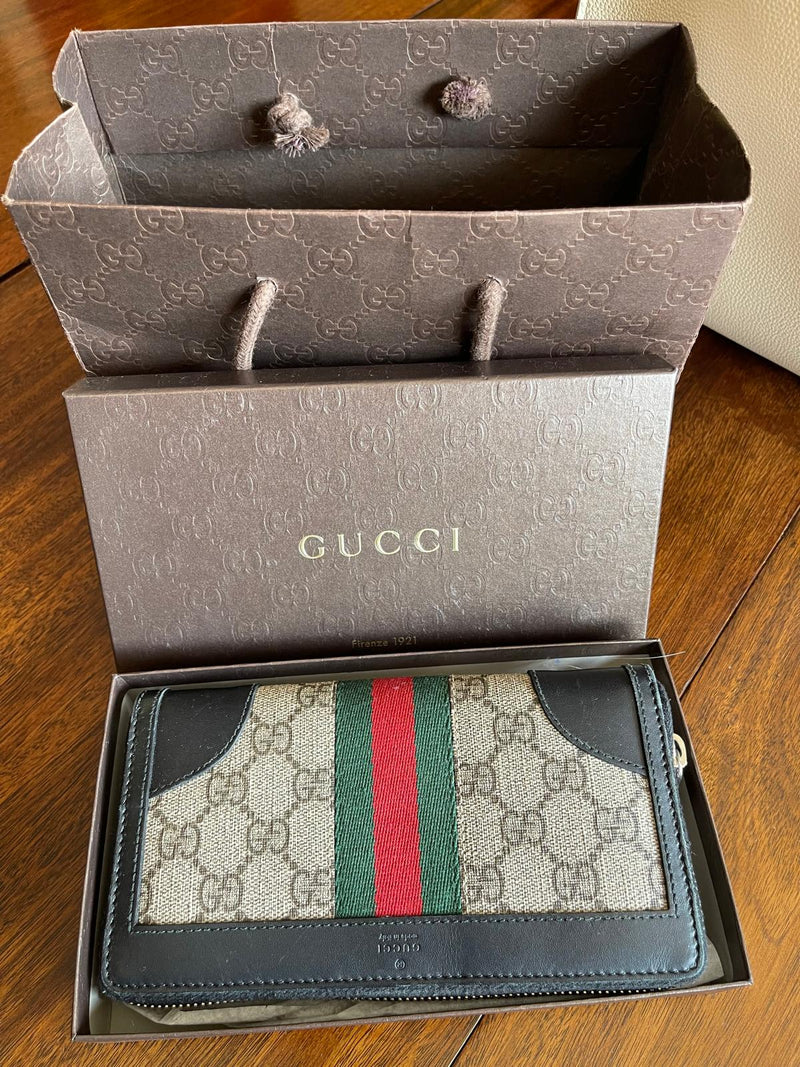 GUCCI Monogram Zip Around Wallet