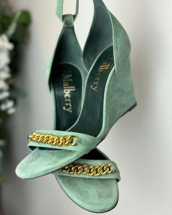 MULBERRY Ankle Strap Wedges Size UK 4