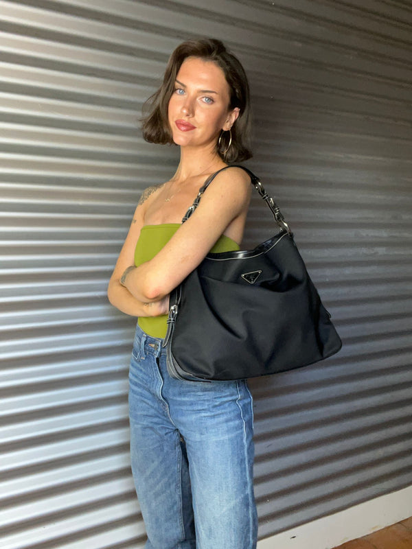 PRADA Tessuto Nylon Hobo Bag