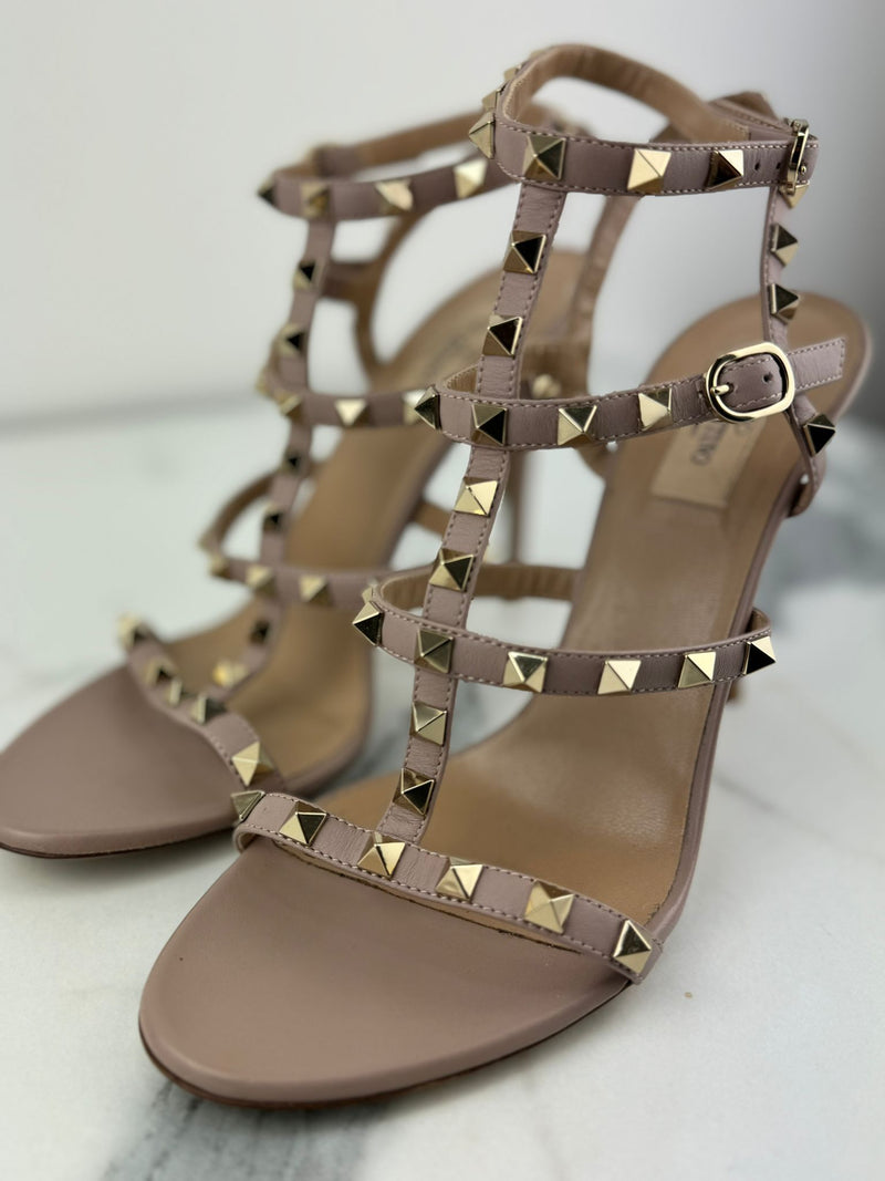 VALENTINO GARAVANI Rockstud Ankle-Strap Sandals Size UK 6