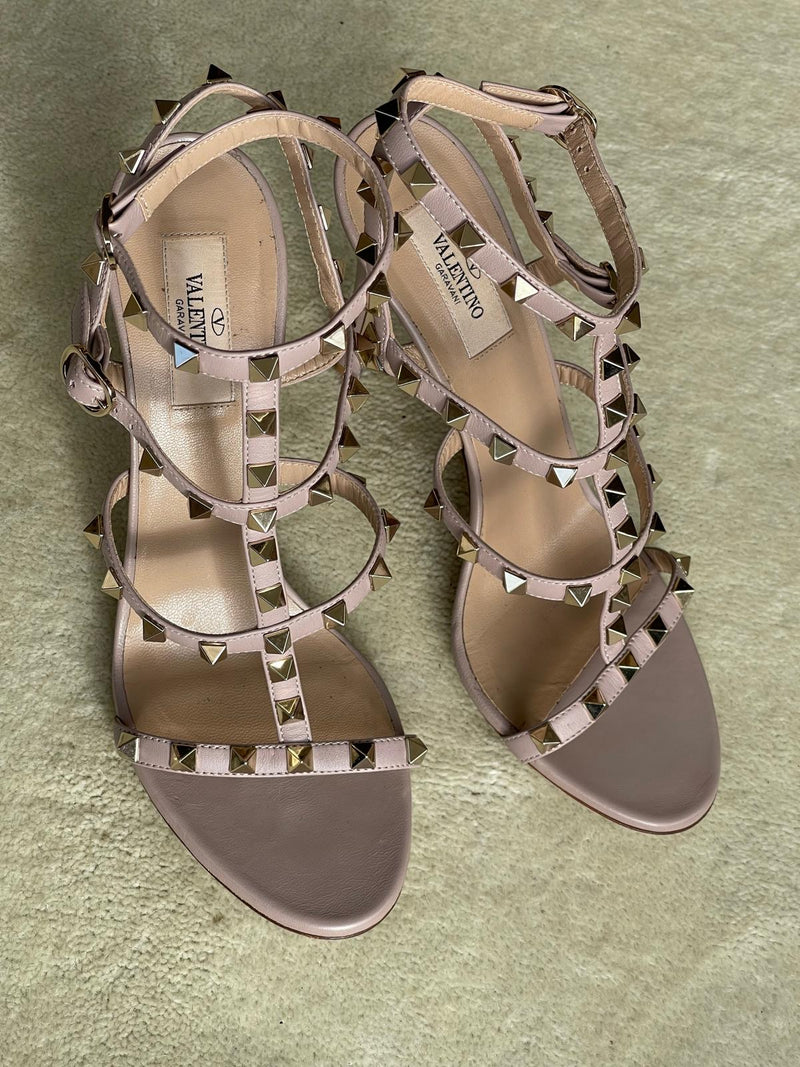 VALENTINO GARAVANI Rockstud Ankle-Strap Sandals Size UK 6