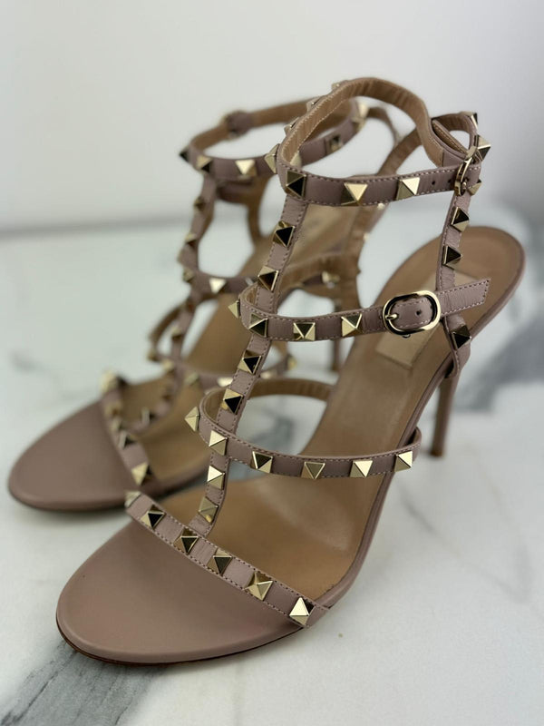 VALENTINO GARAVANI Rockstud Ankle-Strap Sandals Size UK 6