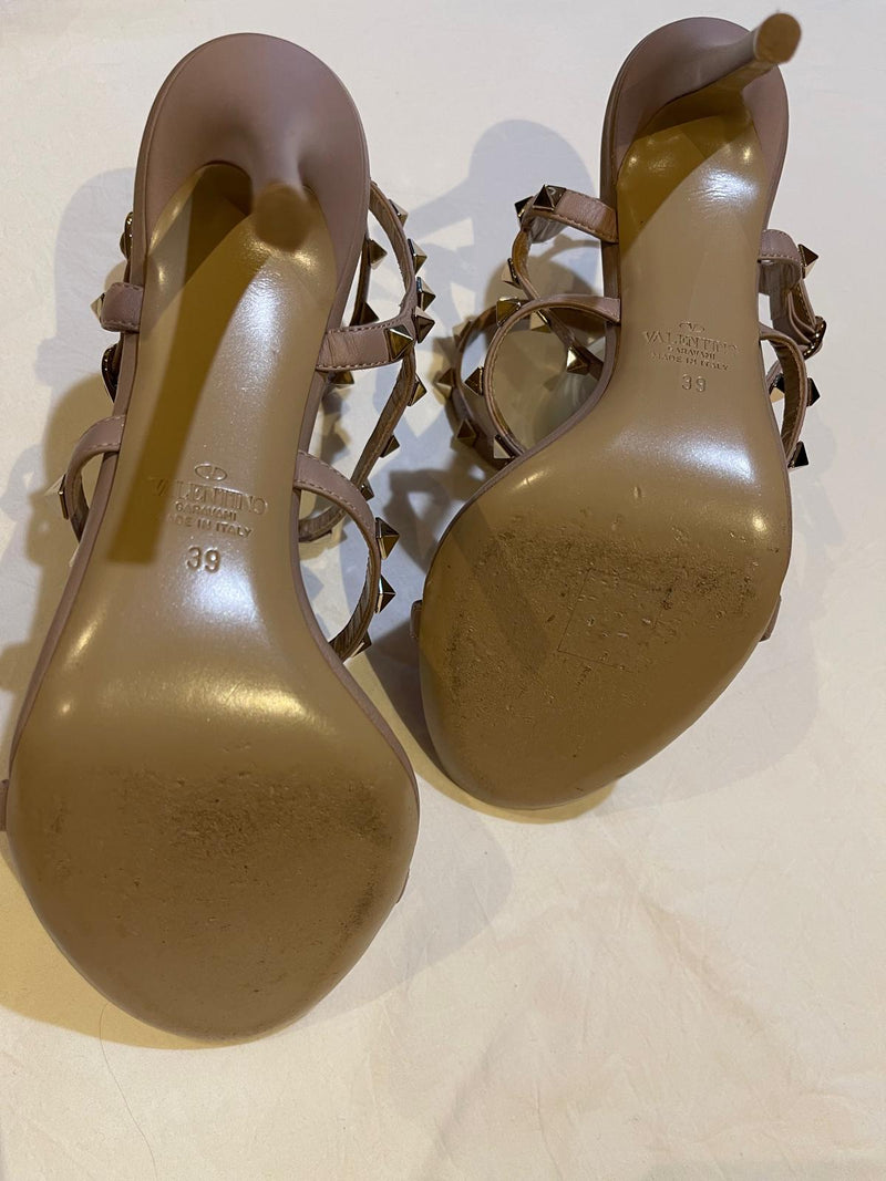 VALENTINO GARAVANI Rockstud Ankle-Strap Sandals Size UK 6