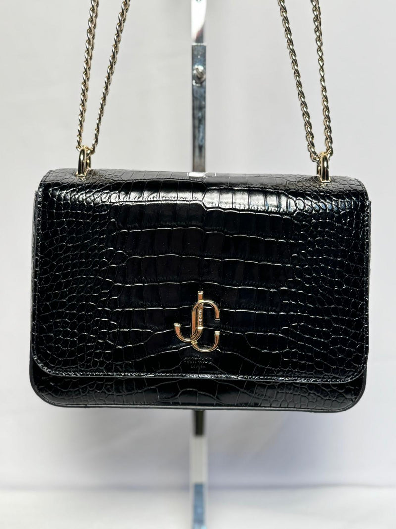 JIMMY CHOO Croc Embossed Crossbody Bag