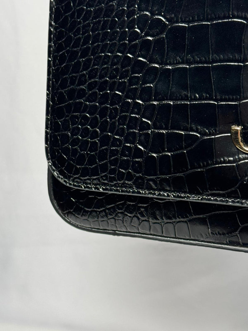 JIMMY CHOO Croc Embossed Crossbody Bag