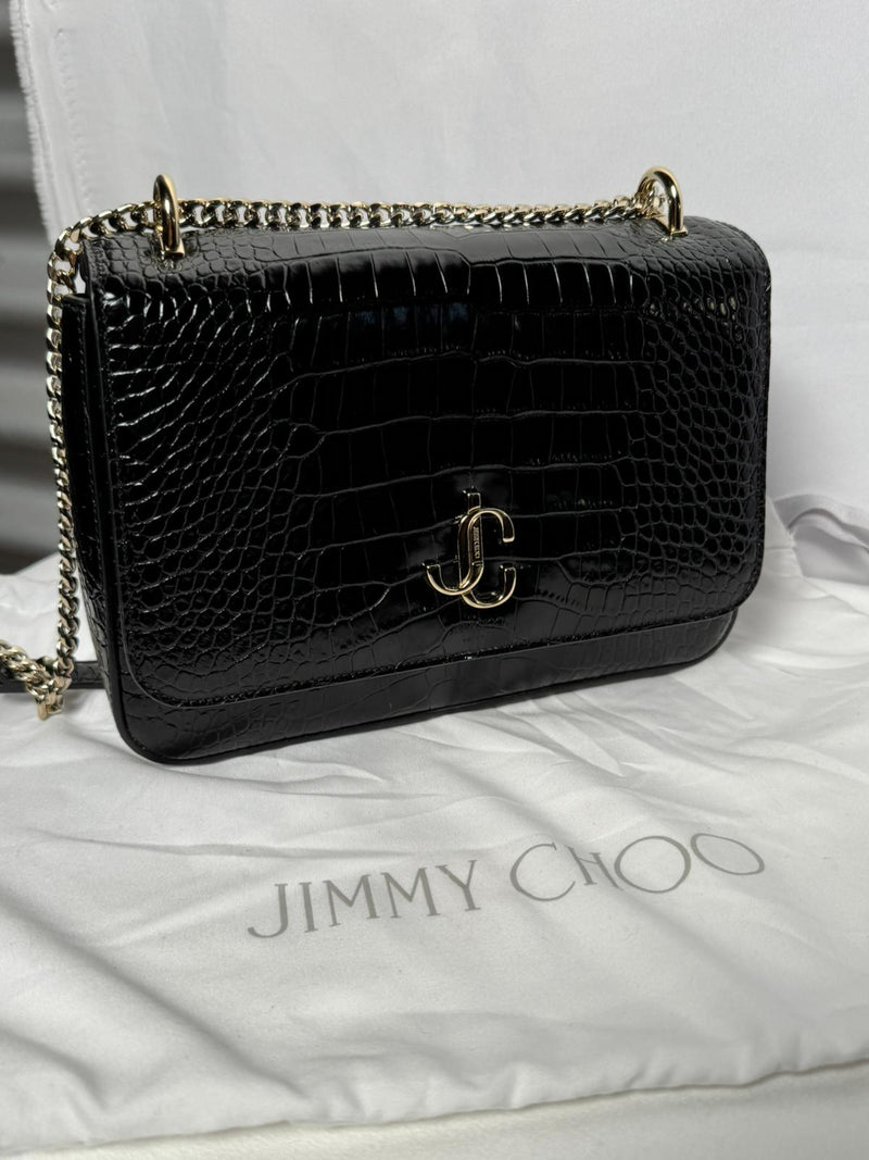 JIMMY CHOO Croc Embossed Crossbody Bag