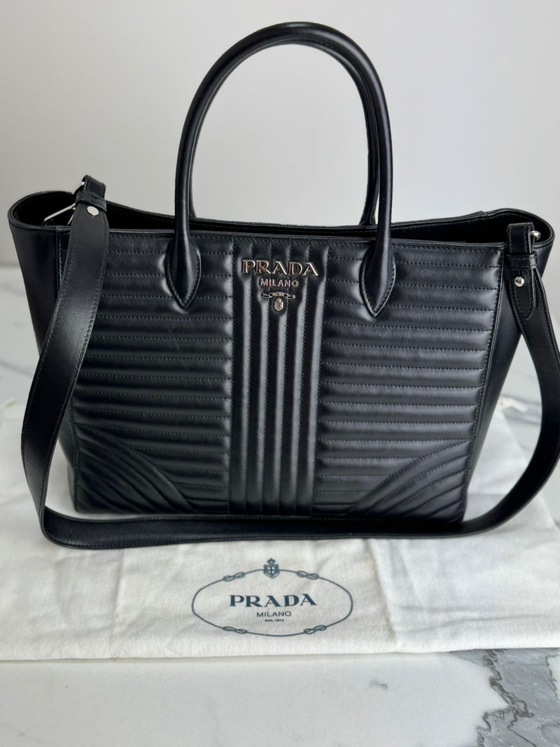 PRADA Diagramme Handle/Crossbody Bag