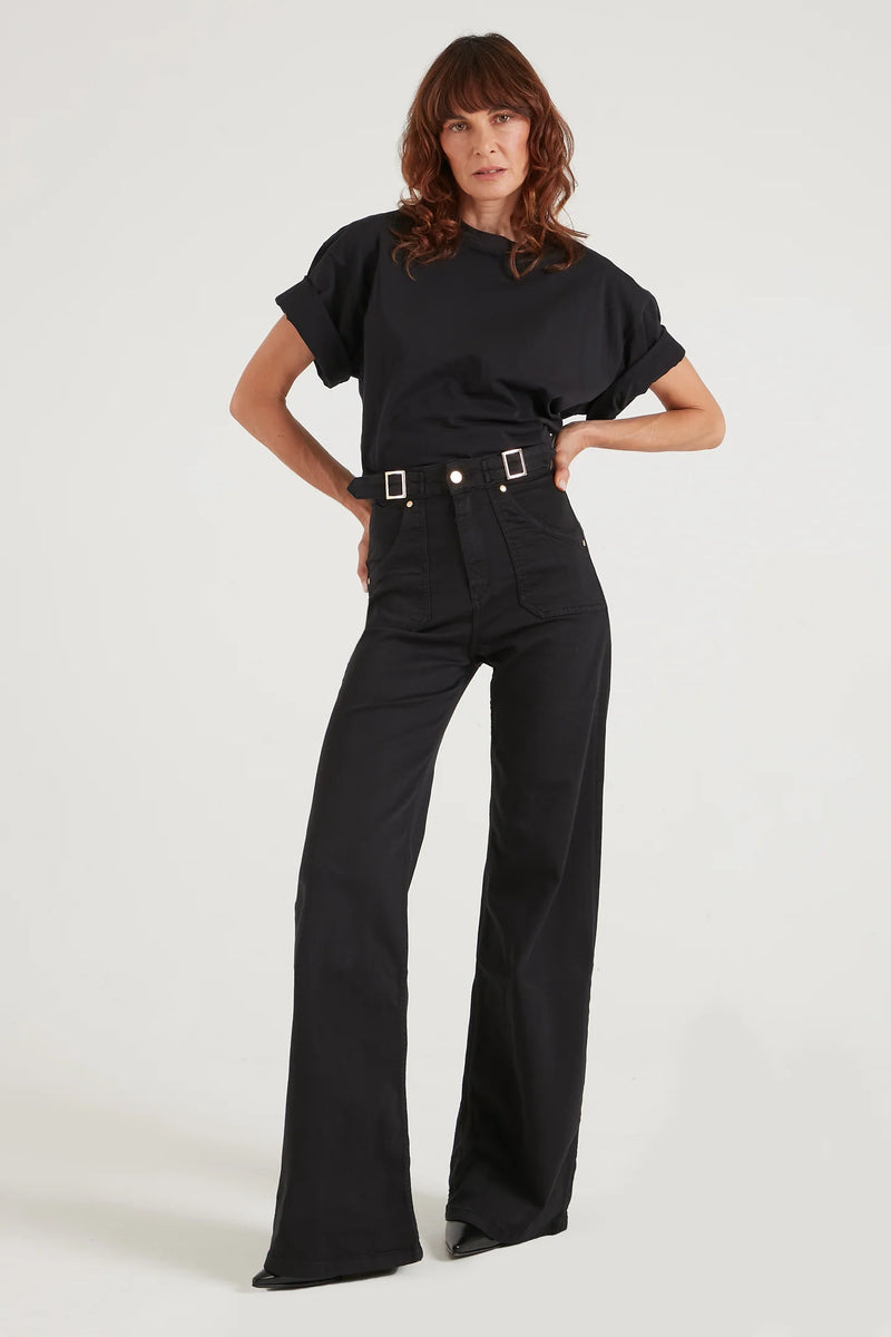 DONNA IDA Wide Leg Flared Jeans Size M
