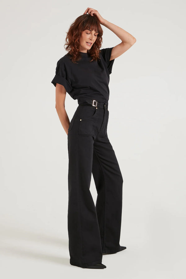 DONNA IDA Wide Leg Flared Jeans Size M