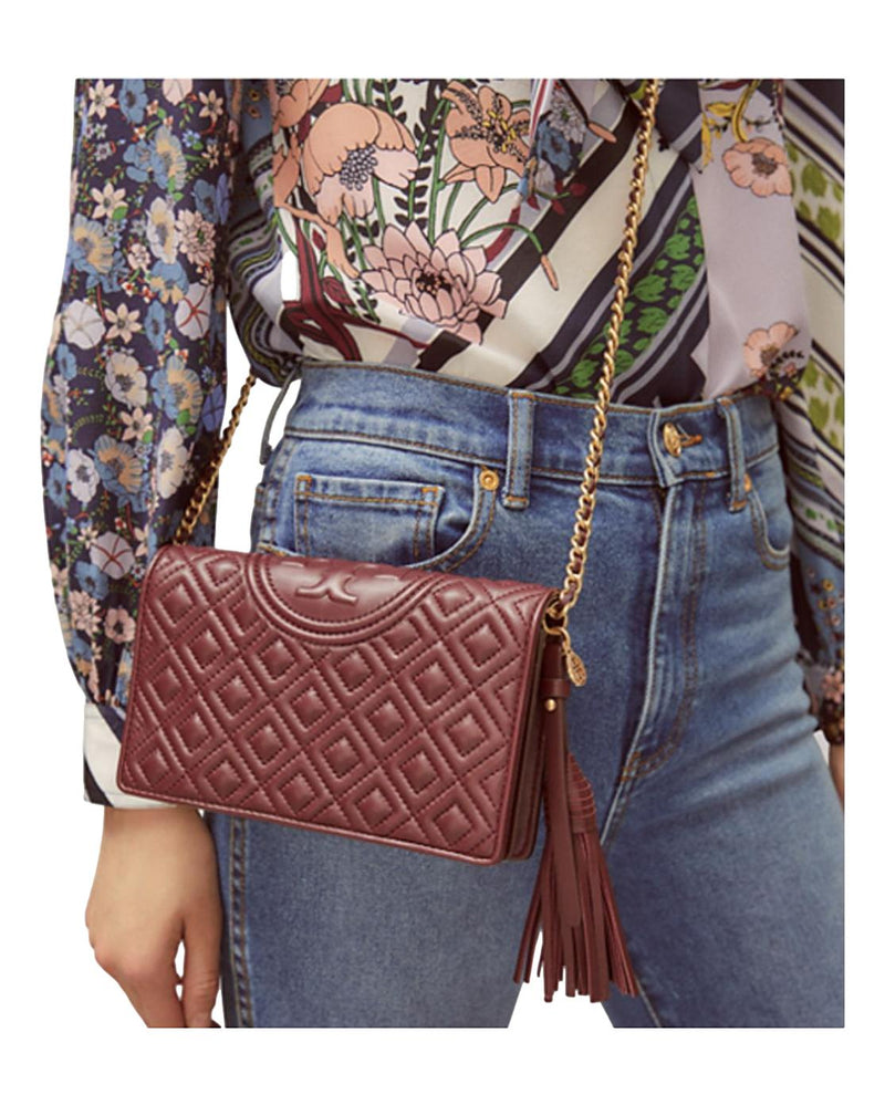 TORY BURCH Oxblood Quilted Bag Crossbody