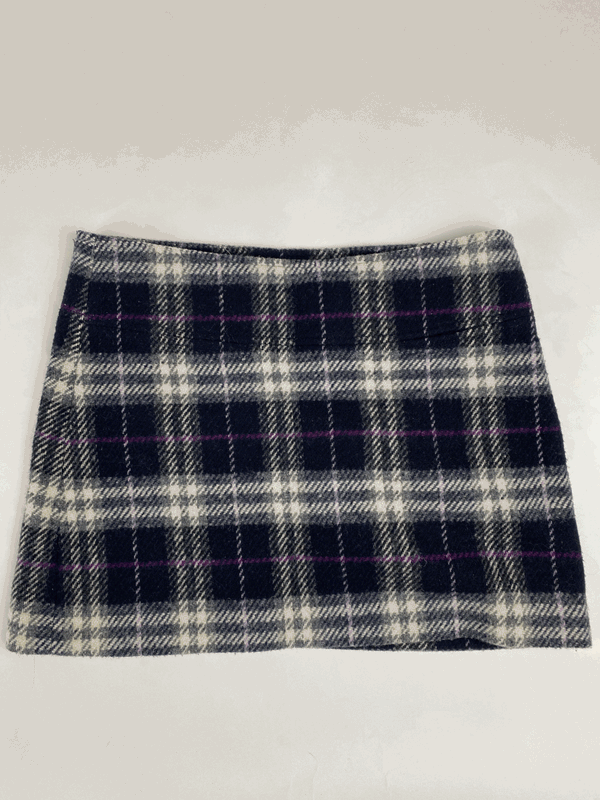 BURBERRY Tartan Check Wool Skirt Size M