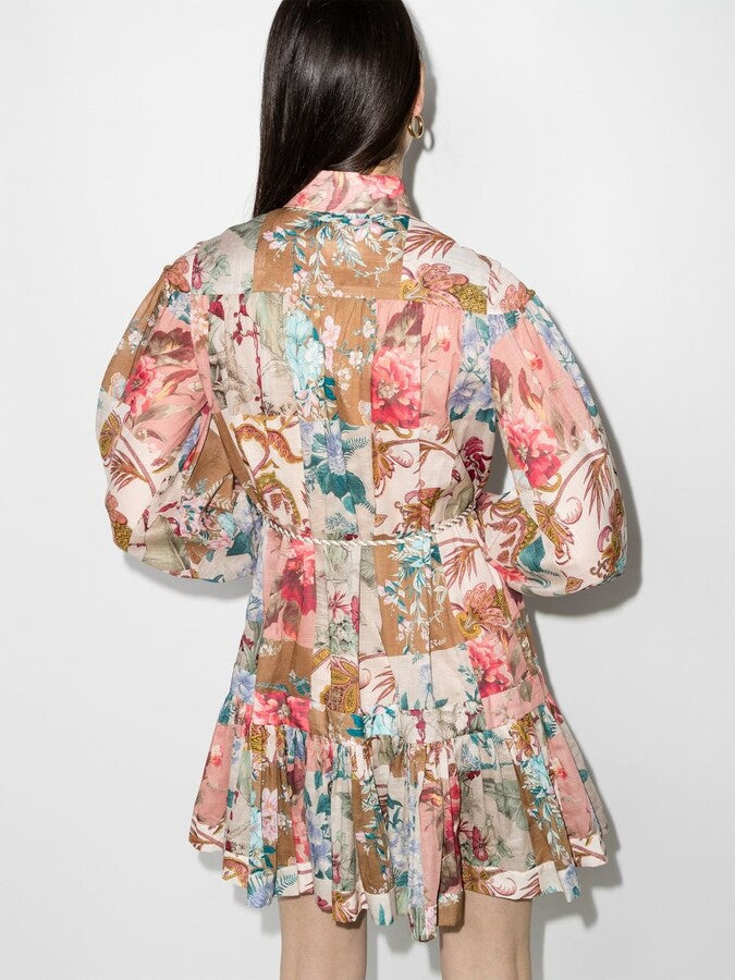 Zimmermann Floral Patchwork Mini Dress Size XS