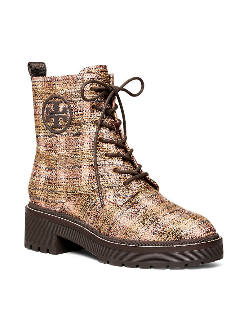 TORY BURCH Tweed Style Knit Pink Boots size UK 6