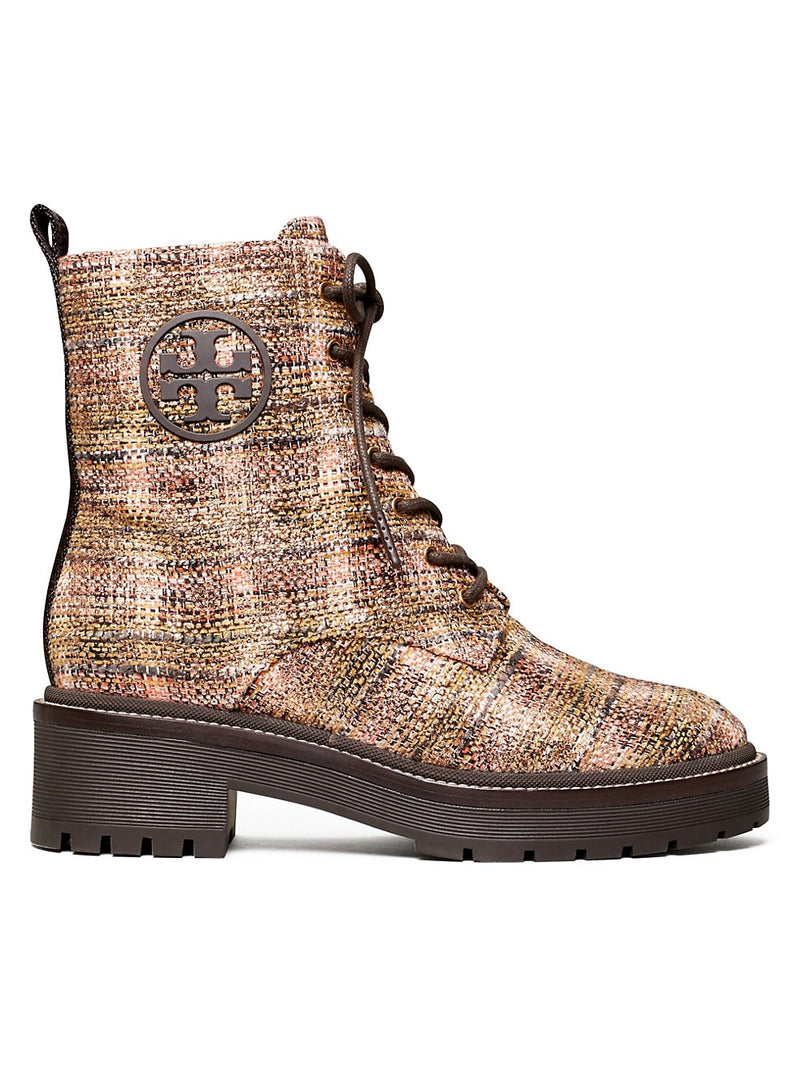 TORY BURCH Tweed Style Knit Pink Boots size UK 6