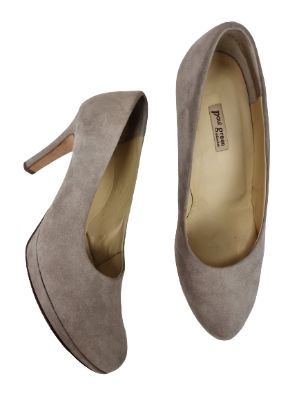 PAUL GREEN Taupe Suede Platform 6.5