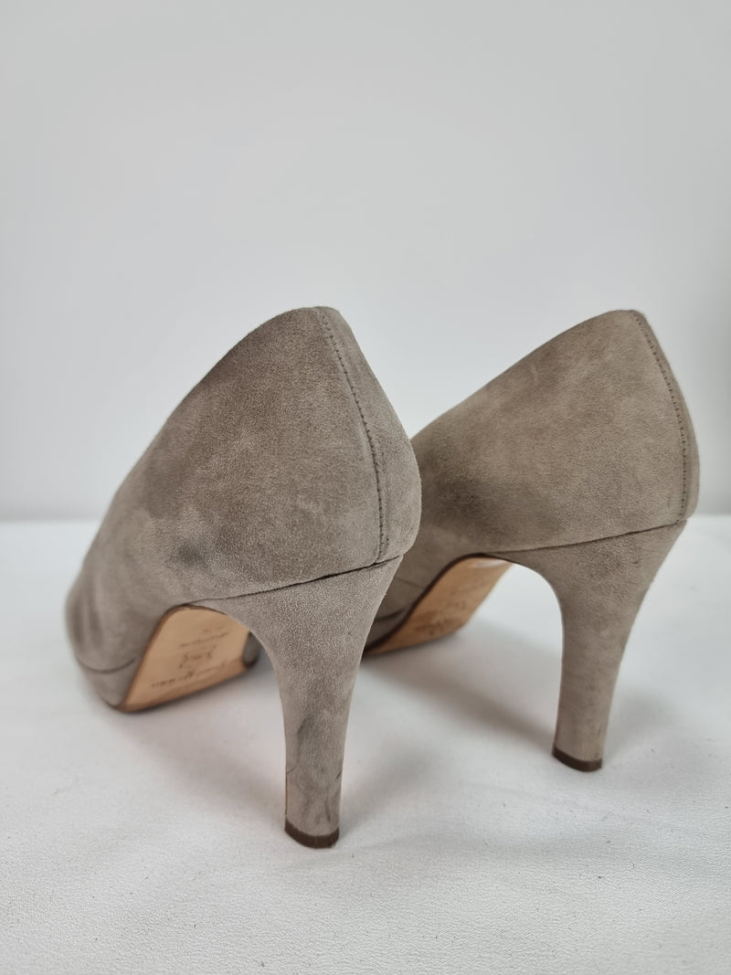 PAUL GREEN Taupe Suede Platform 6.5