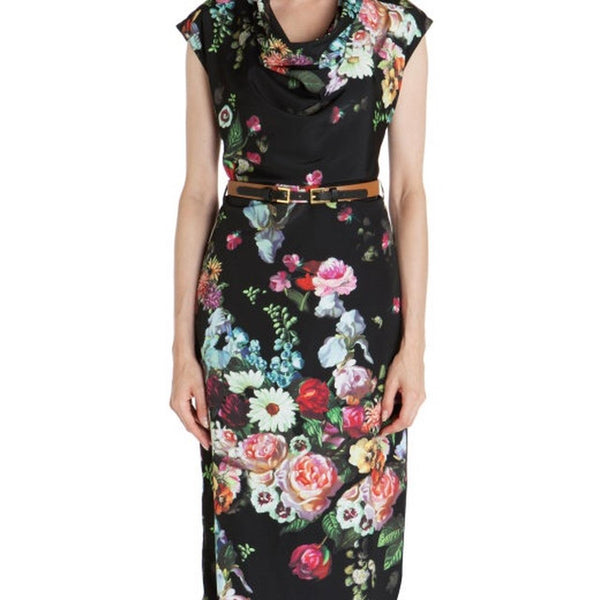 TED BAKER Black Floral Dress Size 2