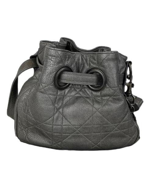 CHRISTIAN DIOR Quilted Leather Cannage Drawstring Tote Bag