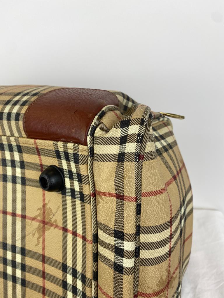 BURBERRY Haymarket Check Large Travel Bag