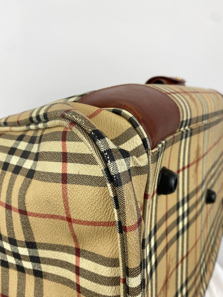 BURBERRY Haymarket Check Large Travel Bag