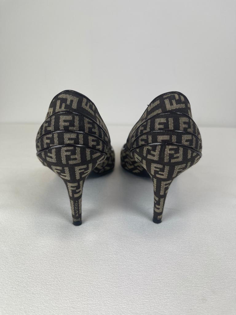 FENDI Monogram Canvas Pumps Size UK 5