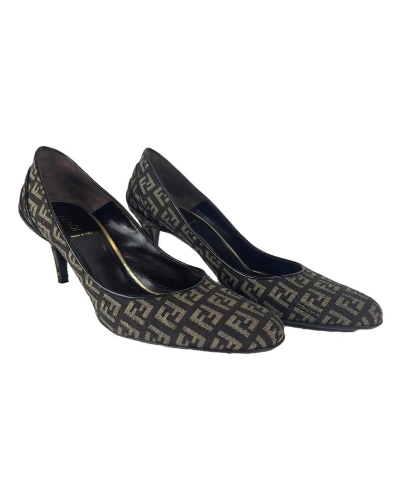 FENDI Monogram Canvas Pumps Size UK 5