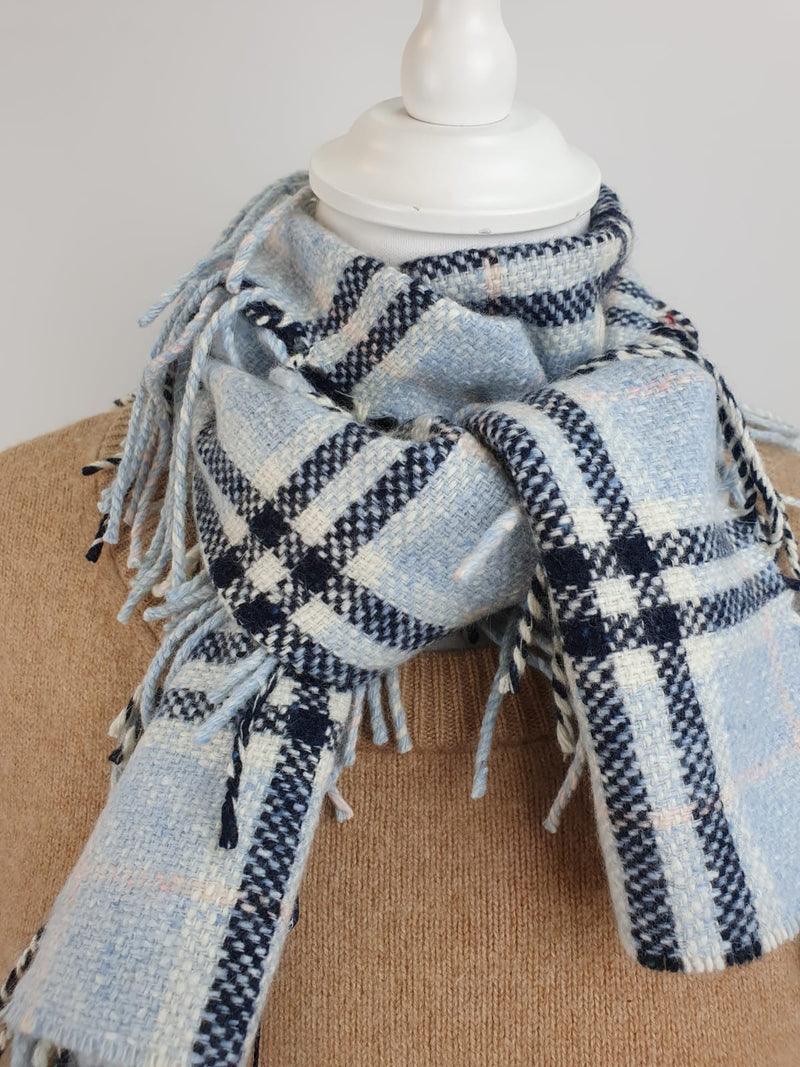 BURBERRY Wool Blend Fringed Scarf