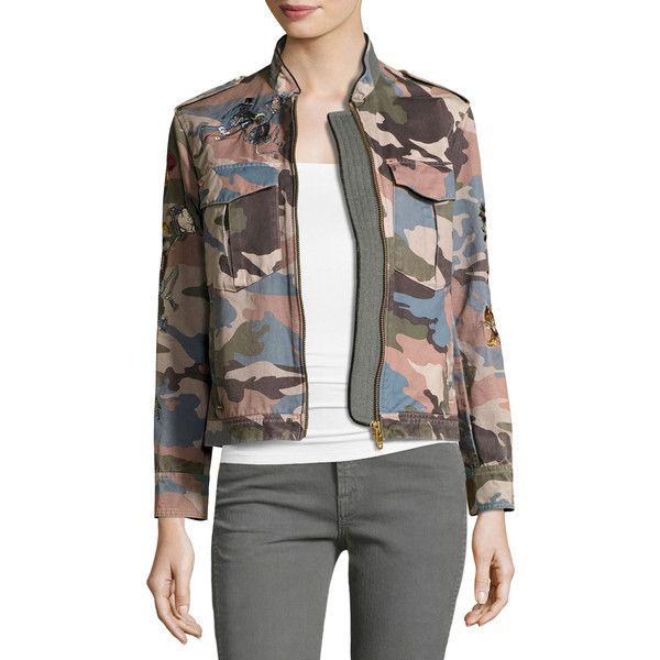 ZADIG & VOLTAIRE Kavy Embroidered Camo Jacket Size S