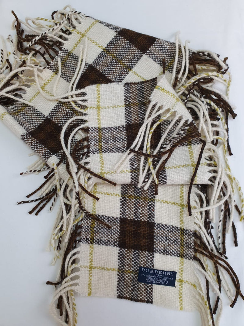 BURBERRY Wool Fringed Scarf