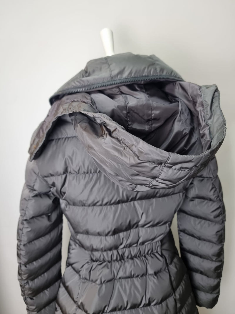 MONCLER Grey Quilted Long Puffer Size 1