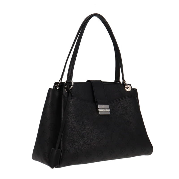 LOUIS VUITTON Black Mahina Leather Sevres Shoulder Bag