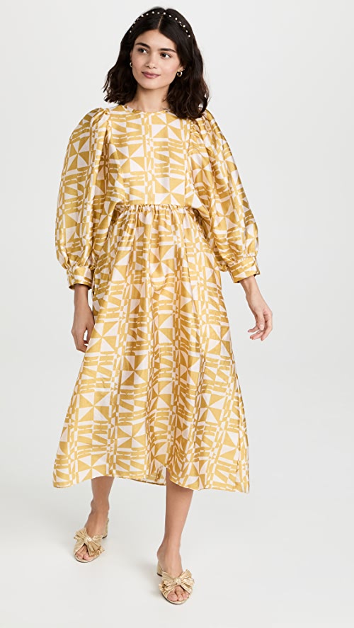 BAUM UND PFERDGARTEN Yellow Long Sleeve Dress Size 36